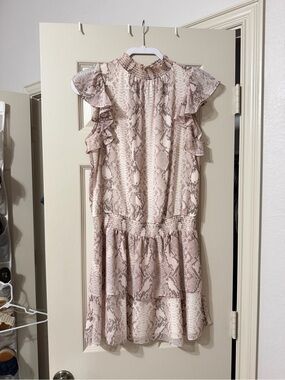 1 State blush pink animal print dress